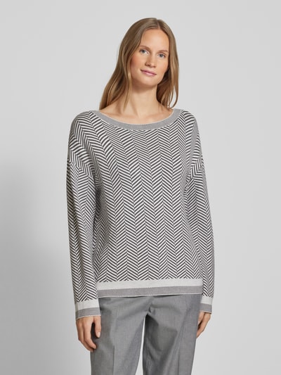 Tom Tailor Oversized Strickpullover mit U-Boot-Ausschnitt Anthrazit 4