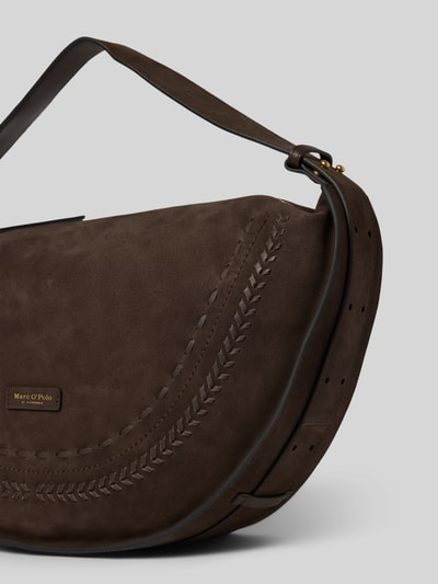 Productfoto, Henkeltasche uit echt kalfsleer van Marc O'Polo, effen kleuren, ritssluiting, hoofdvak, ritsvak binnenin, siernaden, labelpatch, draagband, velours, materiaalverwerking
