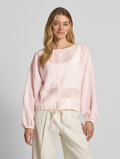 OPUS Blouse met overlappende schouders model 'Filla' Lichtroze - 4