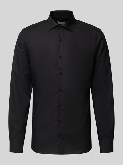 ETERNA Slim Fit Business-Hemd mit Knopfleiste Black 2