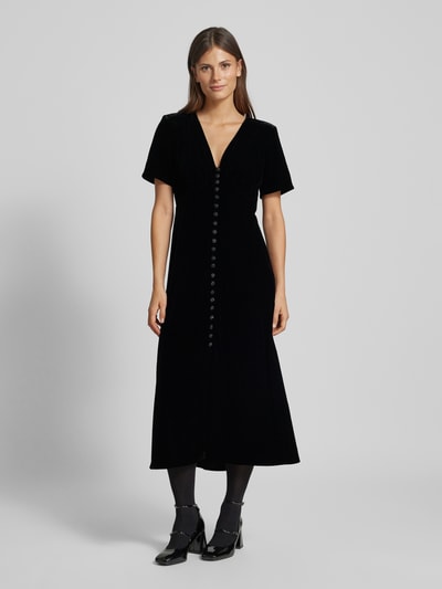 THE KOOPLES Midikleid mit V-Ausschnitt Black 4