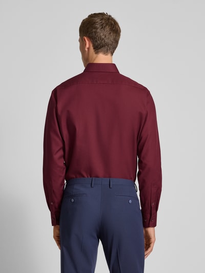 OLYMP Regular fit zakelijk overhemd van puur katoen Bordeaux - 5