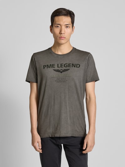 PME Legend T-Shirt mit Label-Print Anthrazit 4