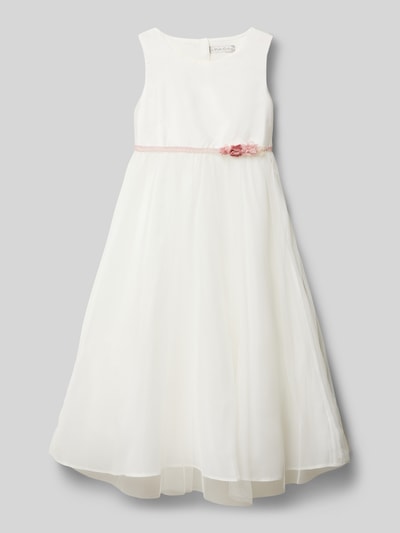 Une Hautre Couture Kleid mit floraler Applikation Offwhite 1