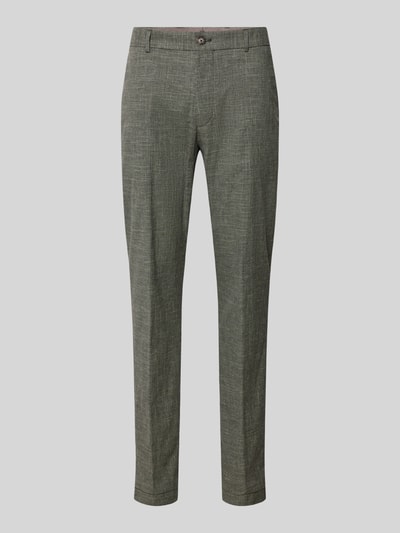 JOOP! Collection Slim fit pantalon met structuurmotief, model 'Hank' Olijfgroen - 2