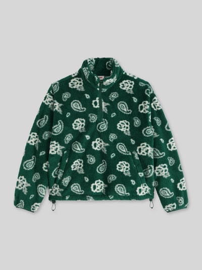Levi's® kurtka z polaru o kroju relaxed fit z tunelem Ciemnozielony melanż 2