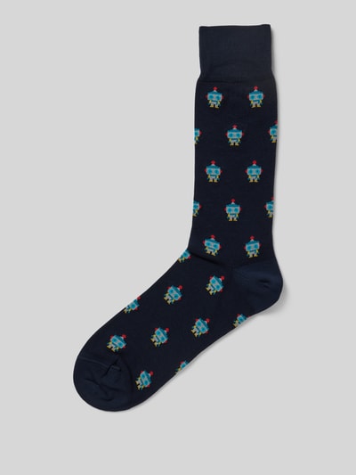 PAUL SMITH Socken mit gerippten Bündchen Modell 'YEN ROBOT' Marine 1