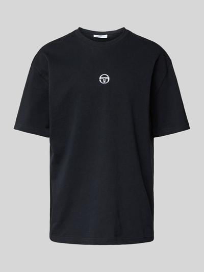 SERGIO TACCHINI T-shirt met labelstitching, model 'SIMBA' Zwart - 2