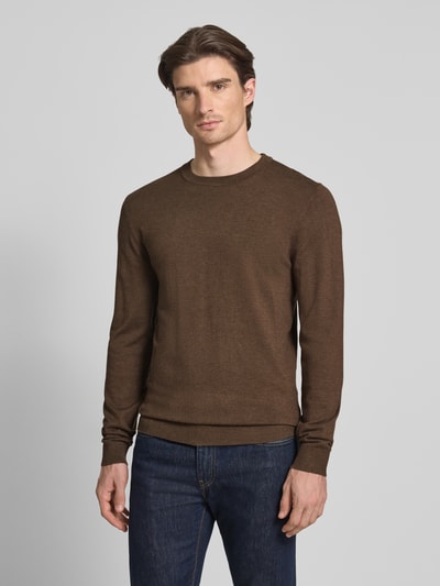 MCNEAL Strickpullover mit gerippten Abschlüssen Hellbraun Melange 4