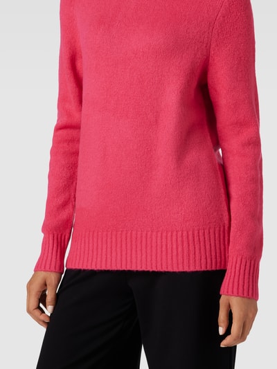 Jake*s Casual Strickpullover in unifarbenem Design mit Turtleneck Pink 3