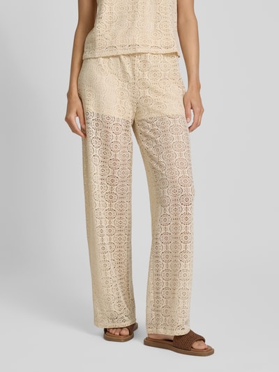Vero Moda Wijde broek van kant, model 'MAYA' Offwhite - 4