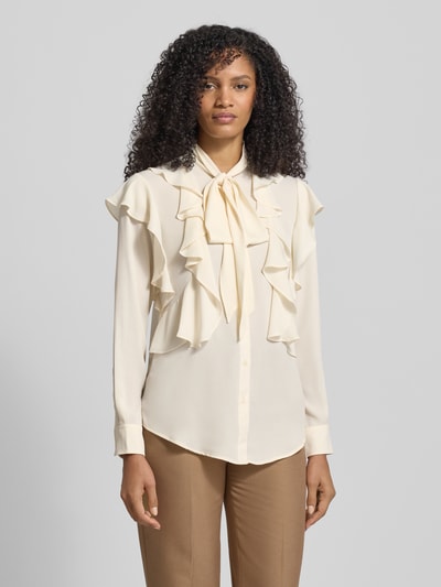 Lauren Ralph Lauren Regular Fit Schluppenbluse mit Volants Modell 'CHALON' Ecru 4