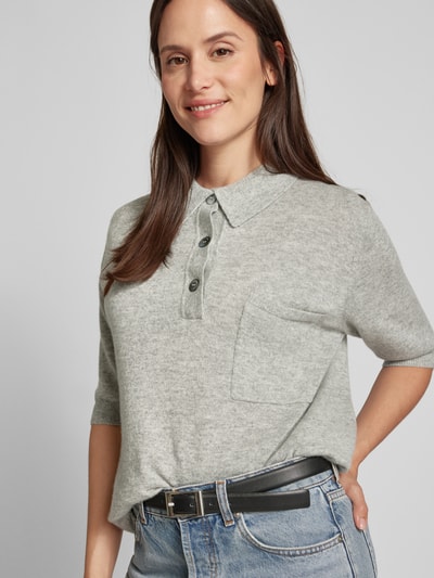 Vero Moda Polo met borstzak Lichtgrijs gemêleerd - 3