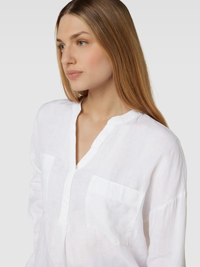 Esprit Collection Bluzka z lnu z kieszeniami na piersi Złamany biały 3