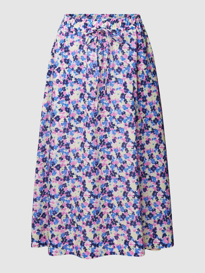 Armedangels Midirok met all-over bloemenmotief, model 'ELODI' Blauw - 2