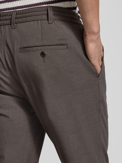 MCNEAL Tapered fit stoffen broek met elastische band Flanel gemêleerd - 3