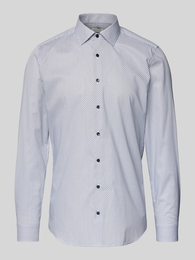 OLYMP Level Five Slim Fit Businesshemd mit Allover-Muster Modell 'NEW YORK' Graphit 2