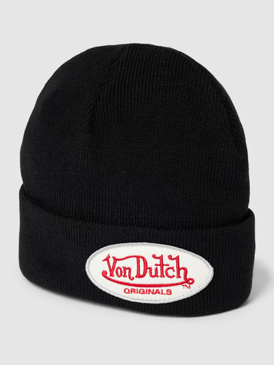 Von Dutch Beanie mit Label-Patch Modell 'CONNY' Black 1