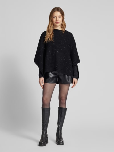 Zero Poncho mit Paillettenbesatz Black 1