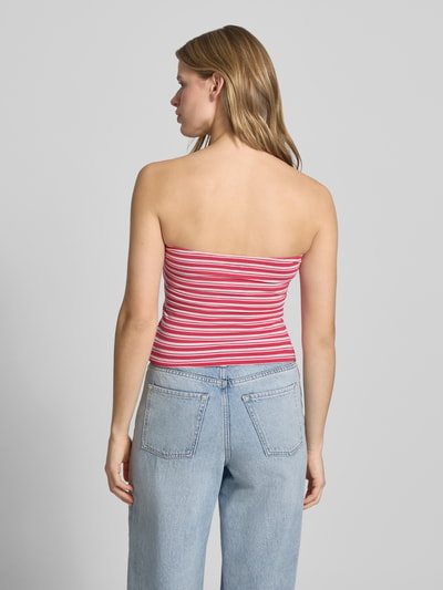 REVIEW Schmal geschnittenes Bandeau-Top Rot 5