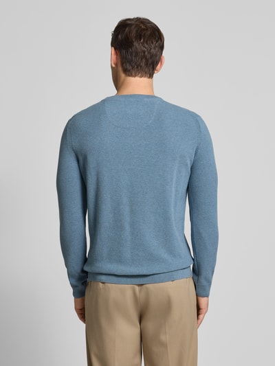 Tom Tailor Regular fit gebreide pullover van puur katoen  Lichtblauw - 5