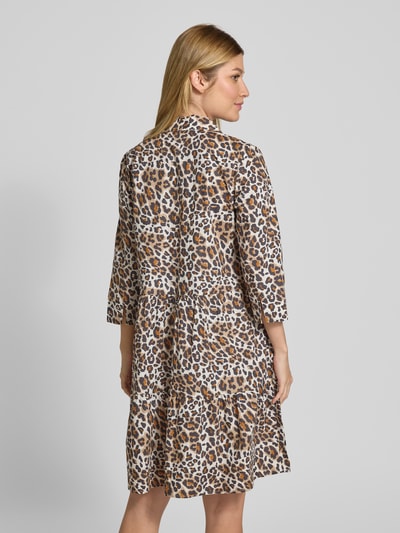 Christian Berg Woman Knielange overhemdjurk met V-hals en 3/4-mouwen Zwart - 5