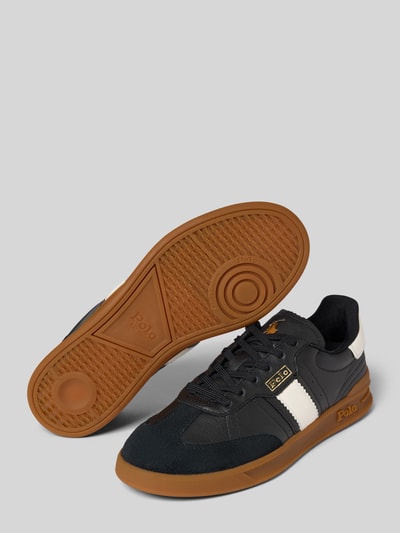 Polo Ralph Lauren Sneakers van leer met vetersluiting Zwart - 4