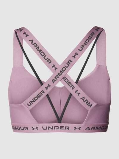 Under Armour Biustonosz typu bralette z detalami z logo Fiołkoworóżowy 3