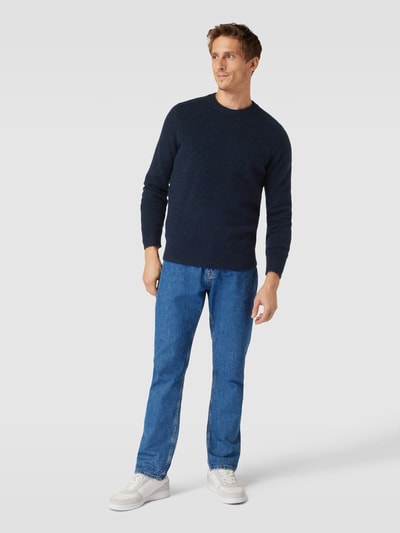 SELECTED HOMME Gebreide pullover met ribboorden, model 'RAI' Donkerblauw - 1