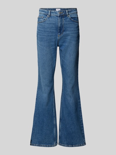 Produktfoto, Bootcut Fit Jeans aus Baumwoll-Mix von Jake*s Casual, niebieski kolor, 5 kieszeni, krój bootcut fit, szerokość w rozmiarze 36: 37 cm, długość nogawki wewnętrznej: 78 cm