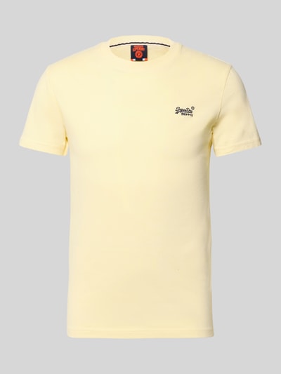 Superdry Regular Fit T-Shirt mit Logo-Stitching Hellgelb 2
