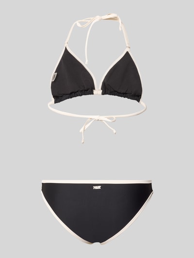 Productfoto, Slim Fit Bikini Set in Triangel-Optik van Shiwi, zwarte elastische materiaalmix, triangelmodel, halter, dames