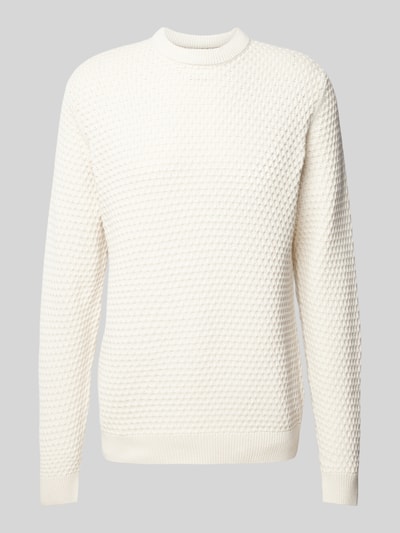 Casual Friday Gebreide pullover met structuurmotief, model 'Karl' Beige - 2