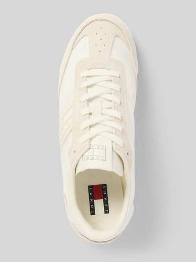 Tommy Jeans Low Top Sneaker aus echtem Leder Ecru 3