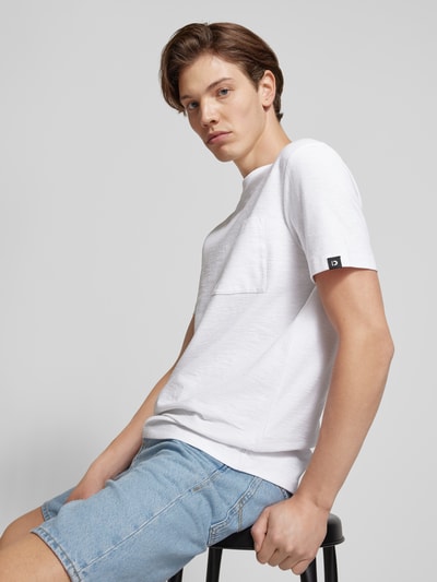 Tom Tailor Denim Basic Fit T-Shirt mit Brusttasche Weiss 3