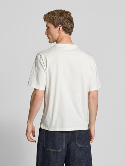 REVIEW T-Shirt mit Rundhalsausschnitt und Logo-Stitching Offwhite 5