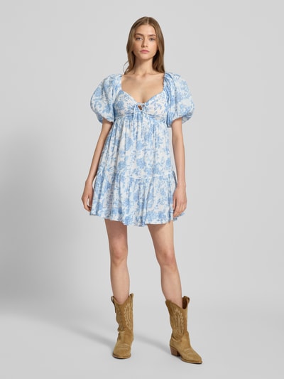Gina Tricot Mini-jurk met pofmouwen Bleu - 1