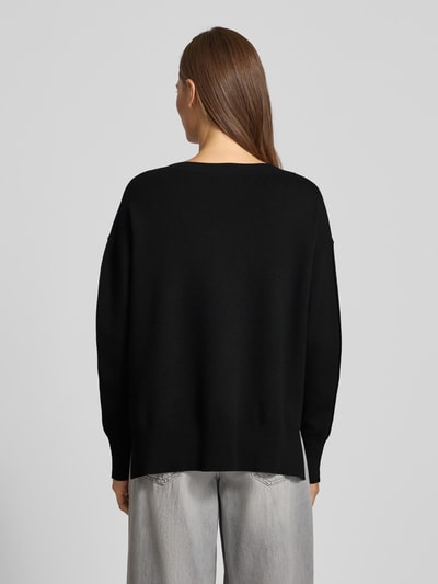 comma Gebreide pullover met zijsplitten Zwart - 5