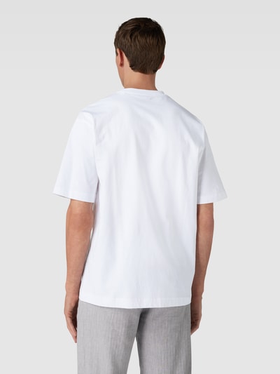 Tom Tailor Loose Fit T-Shirt mit geripptem Rundhalsausschnitt Weiss 5