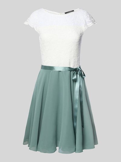 Swing Knielange cocktailjurk met ronde hals Lichtgroen - 2