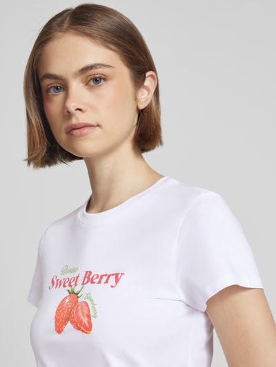 REVIEW T-Shirt mit Label-Print Weiss 3