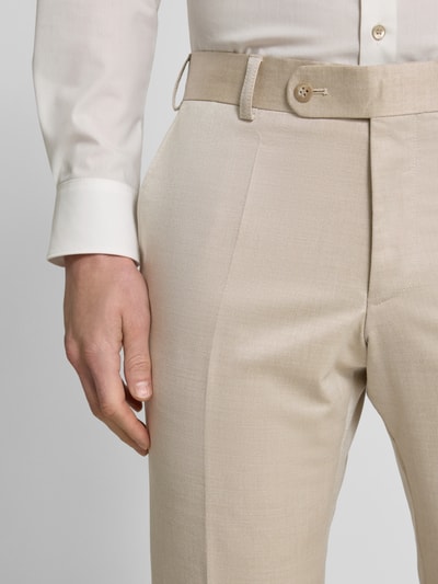 Wilvorst Slim Fit Anzughose mit Bügelfalten Beige 3