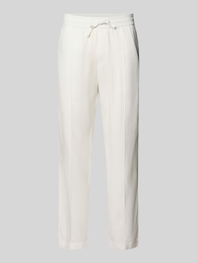 HUGO Straight Fit Schmale Hose aus Leinen-Lyocell-Mix Modell 'CINO' Offwhite 2