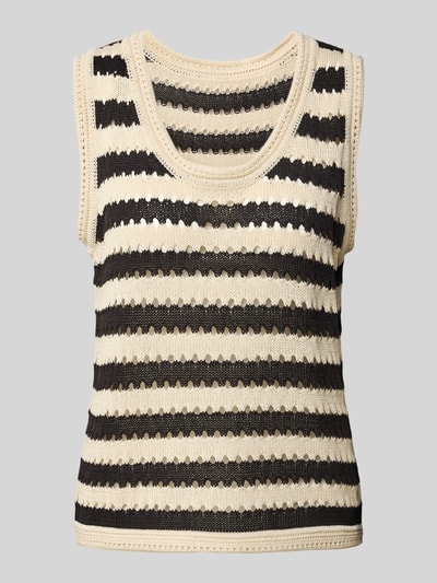 ICHI Stricktop mit Rundhalsausschnitt Modell 'BIRDIS' Black 2