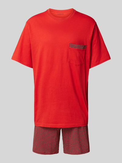 Schiesser Pyjama mit Brusttasche Rot 1