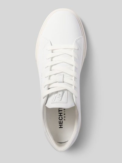 Produktfoto, Sneaker aus Leder mit Label-Detail Modell 'Julien' von HECHTER PARIS in Weiß, Abgerundete-Spitze, Schnürung, glatte Oberfläche, Absatzhöhe 4 cm, Schafthöhe 8 cm, Schaftweite 10 cm