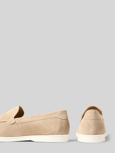 Produktfoto, Loafer aus echtem Wildleder Modell 'Suede' von Jack & Jones, beżowy odcień, zaokrąglony krój, gładka podeszwa, obcas 3 cm w rozmiarze 44, wysokość cholewki 10 cm w rozmiarze 44, szerokość w rozmiarze 44: 6 cm