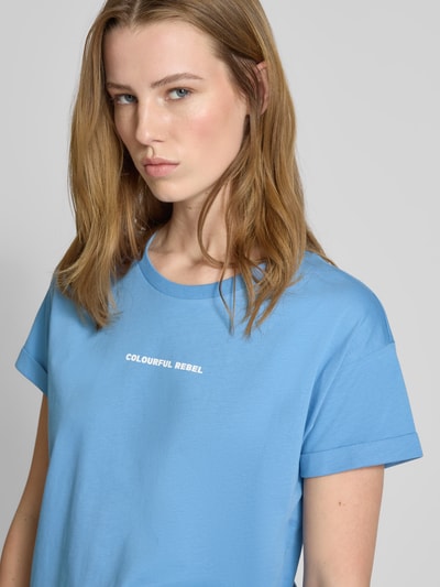 Colourful Rebel Boxy fit T-shirt en ronde hals Rookblauw - 3