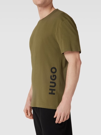 HUGO Relaxed fit T-shirt met labelprint Olijfgroen - 3