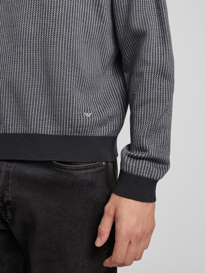 Emporio Armani Strickpullover mit gerippten Abschlüssen Black 3